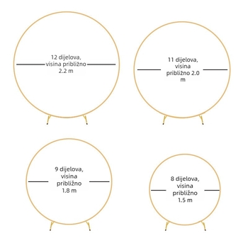 Nosač za luk od željeznog prstena s balonima, set s jednom cijevi, nosač za vjenčanje, ukrasni stalak za okrugli luk od balona
