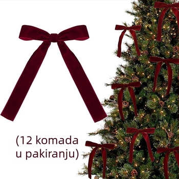 Prekogranična nova baršunasta vrpca za božićno drvce, ukras za mašnu, blagdanski pribor, scenski prikaz, viseći pribor