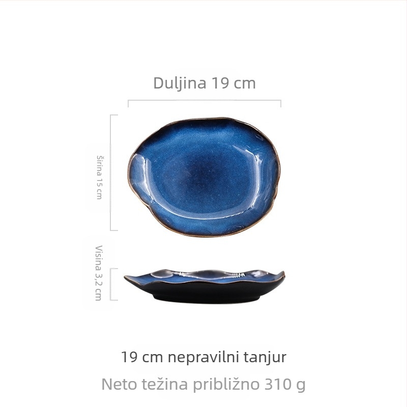 Europski stil zapadnjačkog tanjura za hranu Kućanski keramički nepravilni rižin pladanj Zdjela za povrće Zdjela za salatu Ravni tanjur Posuđe za jelo