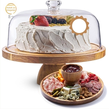 Kreativni prozirni poklopac za tortu otporan na prašinu, višeslojni pladanj za torte, rotirajući 4-slojni stalak za torte, rođendanska zabava