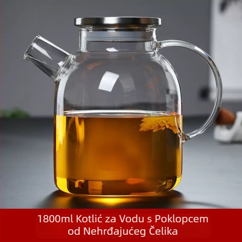 Tvornički Spot Visokog Borosilikatnog Stakla Velikog Kapaciteta Bambusovog Poklopca Hladni Kuhalnik Kućanski Grijač Čajnik za Cvijeće Svježi Sok Vezani Kuhalnik