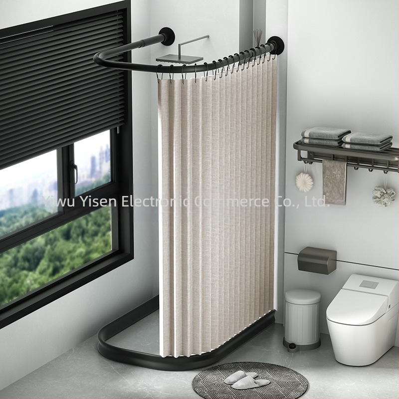 Sklopiva zavjesa za tuš u obliku slova U, odijelo za tuširanje u kupaonici, suho i mokro odvajanje, pokrivač za kupaonicu, zavjesa bez bušilica, šipka za zavjesu za tuš u obliku slova U