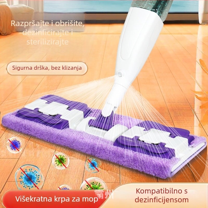 Krpa za brisanje s raspršivačem vode, ravna krpa, jedna krpa za brisanje, suho i mokro brisanje, rotirajuća krpa za dezinfekciju koja upija vodu, dvostruke namjene