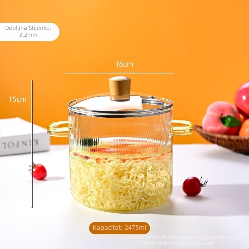 Lonac od visoko borosilikatnog stakla s otvorenim plamenom, otporan na visoke temperature, mali lonac za mlijeko, prozirni lonac za kuhanje na pari, električni keramički štednjak, poseban lonac za crno vino, ekstra veliki