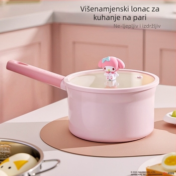 Sanrio višenamjenska posuda za mlijeko, posuda s neprianjajućim dnom, posebna posuda za dodatak prehrani za dojenčad i malu djecu, posuda za juhu, posuda za kuhanje i kuhanje na pari, višenamjenska posuda za instant rezance