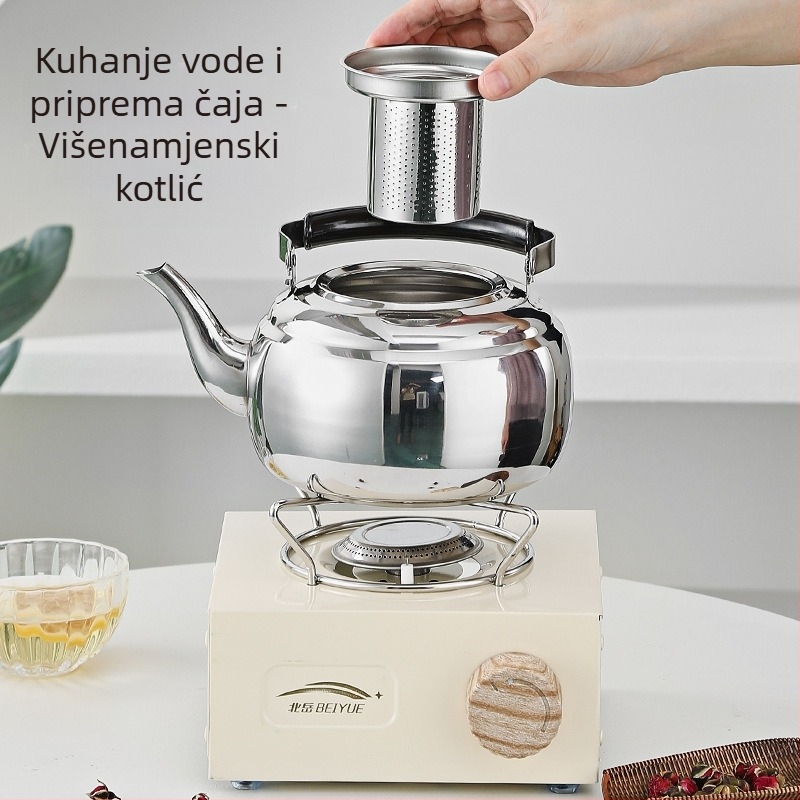 Hongmeishun čajnik od nehrđajućeg čelika, filter za čaj s mrežicom, indukcijsko kuhalo za kipuću vodu, čajnik za restorane, vanjski električni keramički štednjak, lonac za vodu
