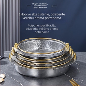 Troslojni čelični japanski Shouxi lonac, korejski vrući lonac s ravnim dnom, viseći lonac od nehrđajućeg čelika, vrući lonac s morskim plodovima, lonac za suho kuhanje