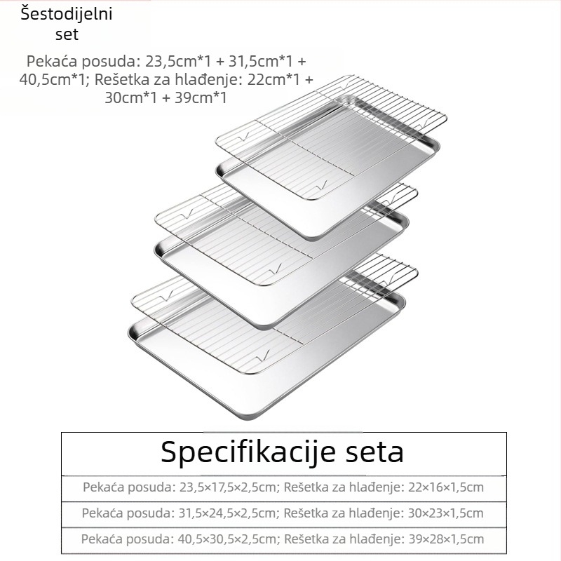 Amazon stalak za hlađenje pleha za pečenje s ravnim dnom od nehrđajućeg čelika, odgovara rešetki za distribuciju pečenja, 304 kvadratna posuda, višenamjenska posuda za pećnicu