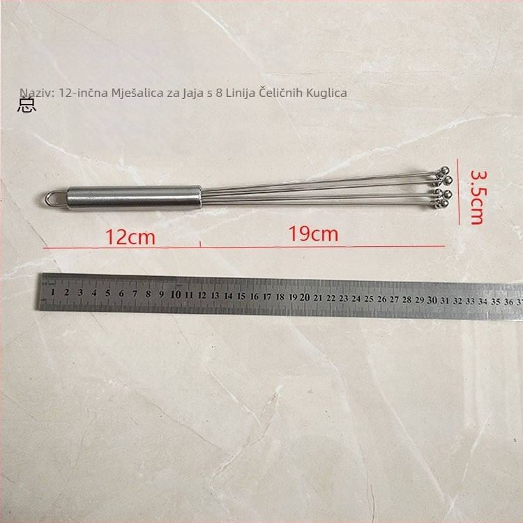 Ručna mutilica za jaja od nehrđajućeg čelika s oprugom, mikser za jaja, štapić za miješanje vrhnja i tijesta, alat za pečenje