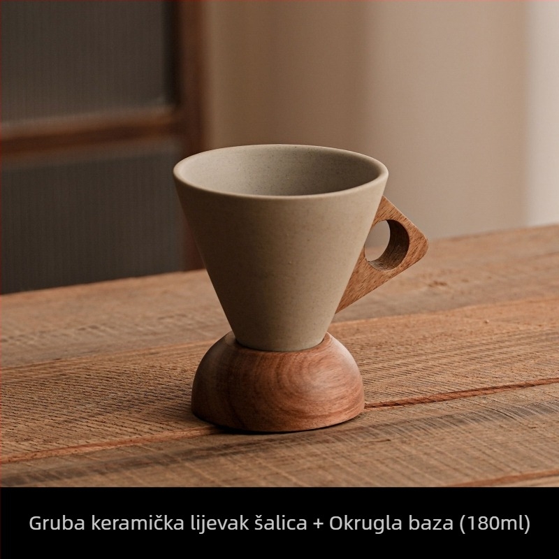 Srednjovjekovni stil kreativne keramičke šalice za kavu, vrhunska niša, izvrsna američka latte kava, keramička posebna šalica