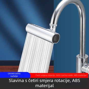 Feiyu kuhinjska slavina s vodopadom, rotirajuća s četiri stupnja prijenosa, otporna na prskanje vode, univerzalni adapter za mlaznicu za vodu, produžetak, otporan na artefakte