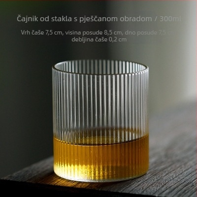 Prilagođena vertikalna staklena čaša za kućanstvo s uzorkom, u stilu visoko borosilikatne staklene čaše za vodu, prozirna čaša za čaj, kreativna čaša za vino