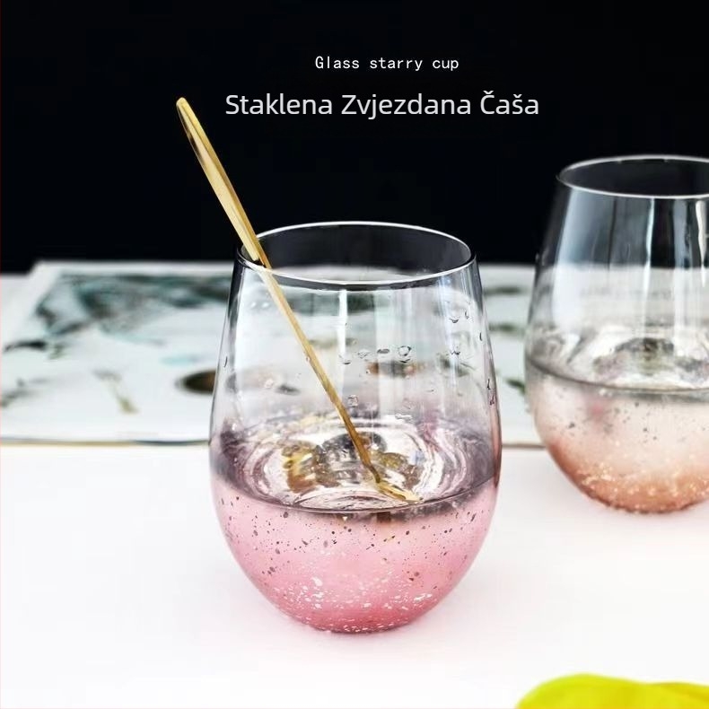 Zvjezdano nebo Gradijentno staklo Ins Popularna kreativna jajolika galvanizirana čaša za vodu Čaša za vino Čaša za sok i mlijeko Velika čaša za trbuh