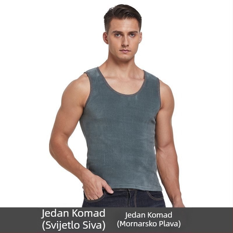 Dvostrani baršunasti muški baršunasti zadebljani muški termalni prsluk Muški intimni prsluk Donji dio majice Jesenski kaput Donji dio majice Gornji dio