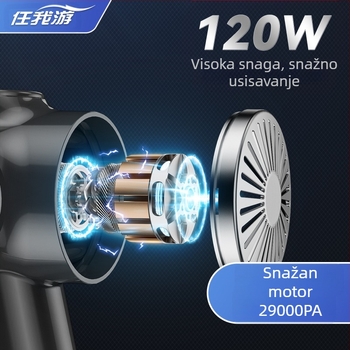 Digitalni zaslon za automobilski usisavač, pogodan za dom i automobil, dvostruke namjene, prijenosni ručni usisavač velike snage, tihi