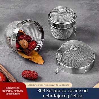 ♡ Kuglica za začin od nehrđajućeg čelika 304, rotirajuća kuglica za filter za čaj, nehrđajući čelik, Weibao