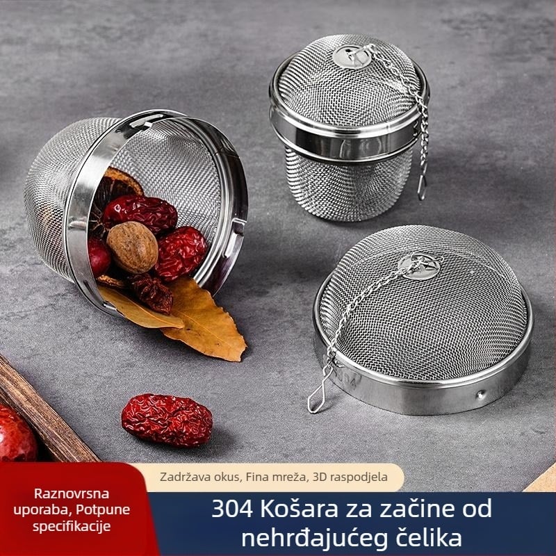 ♡ Kuglica za začin od nehrđajućeg čelika 304, rotirajuća kuglica za filter za čaj, nehrđajući čelik, Weibao