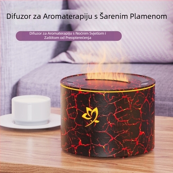 2025 Novi simulacijski stroj za aromaterapiju plamenom Kućni stolni stroj za aromaterapiju ružom Spavaća soba Ured Veliki ovlaživač zraka s volumenom magle