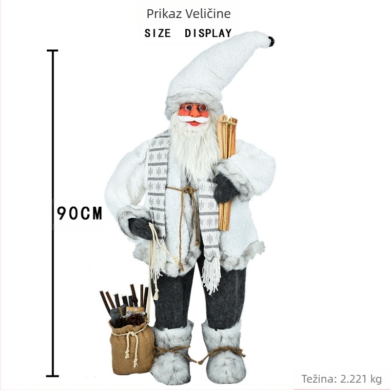 Božićni pribor slatki bijeli ukrasi za Djeda Mraza lutka igračka modni dom božićni ukras Djed Mraz