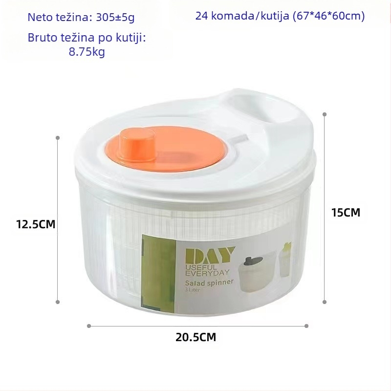 Višenamjenska sušilica za povrće i salatu, kućanska ručna sušilica za pranje posuđa, dehidrator za kuhinjsko voće, brzo bacanje vode, košara za cijeđenje