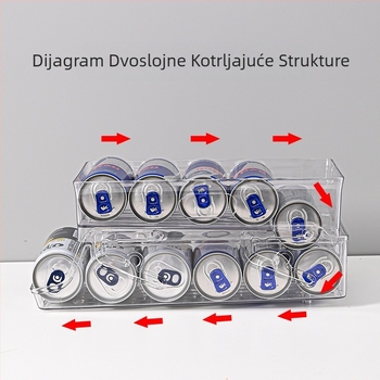 Ljetni hladnjak za pića, dvoslojna kutija za pohranu, plastična prozirna sklopiva kutija za pivo i Coca-Colu, ladica za pohranu