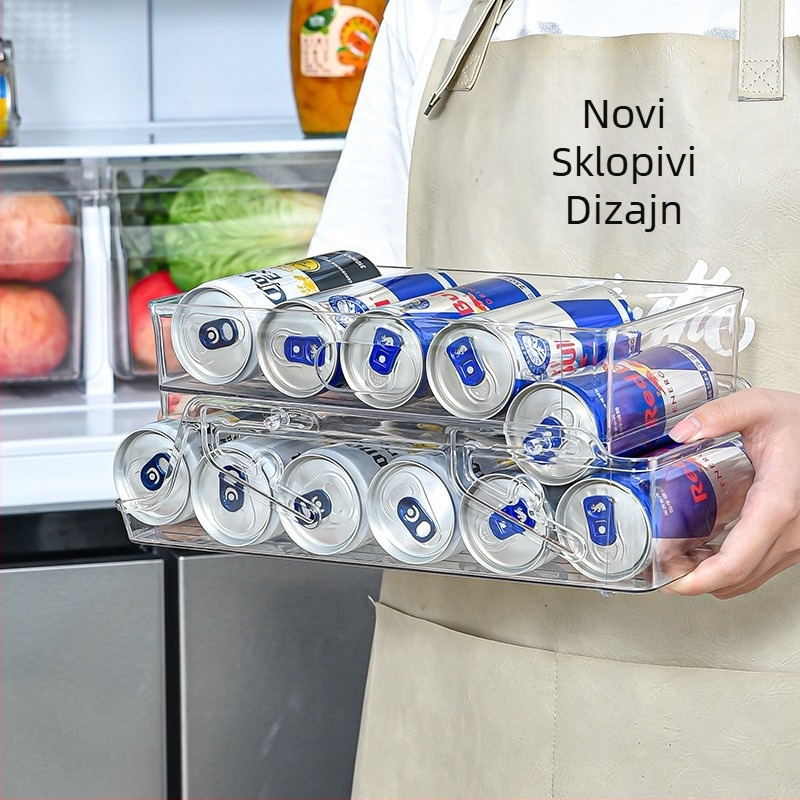 Ljetni hladnjak za pića, dvoslojna kutija za pohranu, plastična prozirna sklopiva kutija za pivo i Coca-Colu, ladica za pohranu