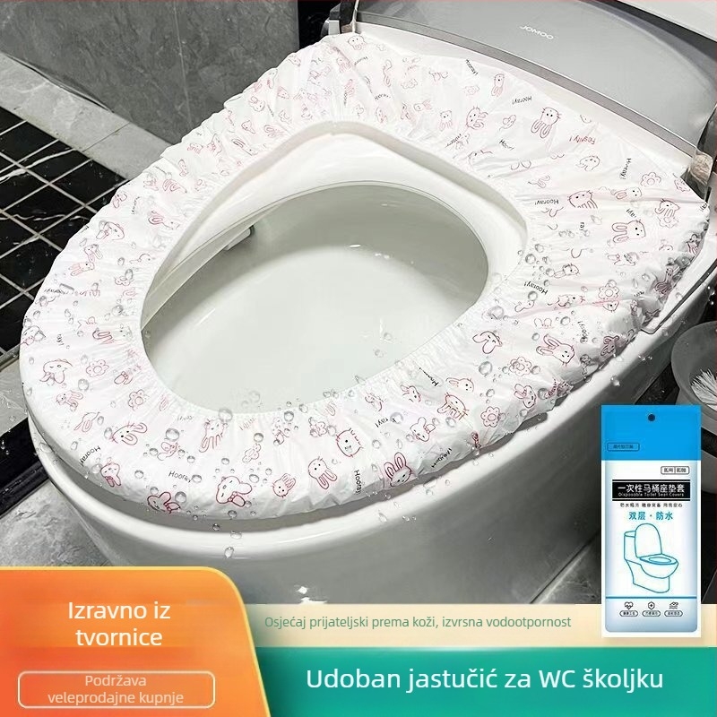 Jednokratni jastuk za WC školjku, putni artefakt, dvoslojni zadebljani vodootporni pokrov za WC školjku za trudnice, protiv prljavštine, jastuk za toaletni papir, pokrov za WC školjku