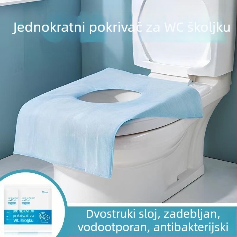 Jednokratni jastuk za WC školjku, putni artefakt, dvoslojni zadebljani vodootporni pokrov za WC školjku za trudnice, protiv prljavštine, jastuk za toaletni papir, pokrov za WC školjku