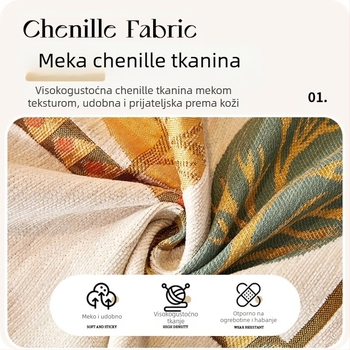 Chenille navlaka za kauč za sve godišnje doba, jednodijelna navlaka za trosjed, cvjetni uzorak, moderni minimalistički stil