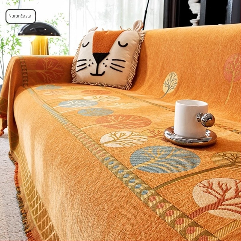 Chenille navlaka za kauč za sve godišnje doba, jednodijelna navlaka za trosjed, cvjetni uzorak, moderni minimalistički stil