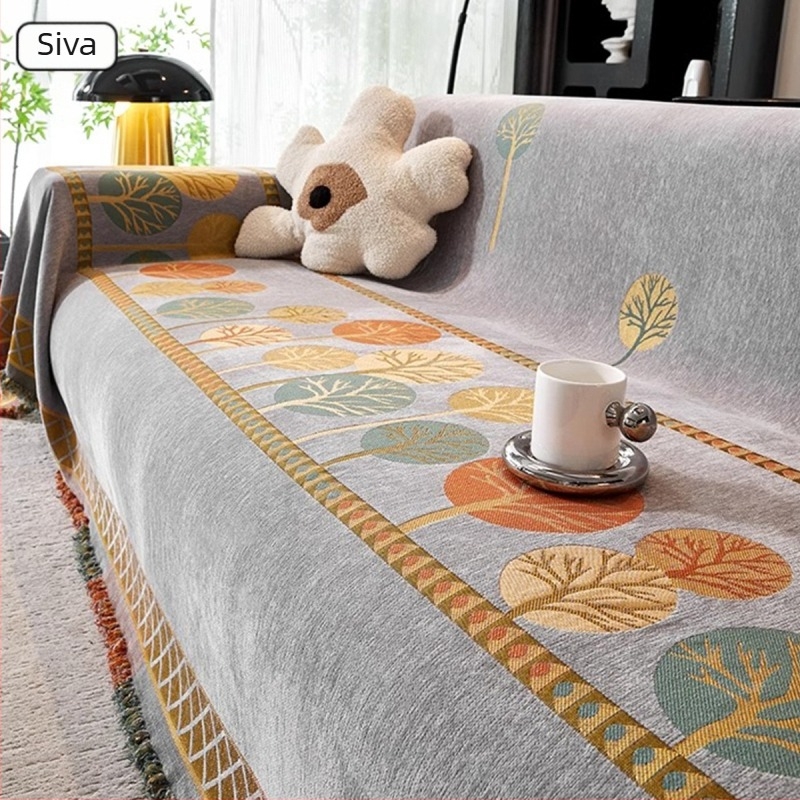 Chenille navlaka za kauč za sve godišnje doba, jednodijelna navlaka za trosjed, cvjetni uzorak, moderni minimalistički stil