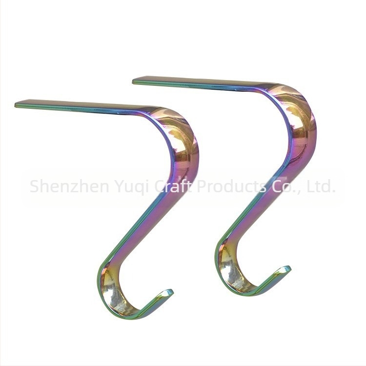 Prekogranična božićna kuka za vješanje božićne čarape, legura cinka, božićno drvce, pahuljica, metalna kuka za kamin, ukras