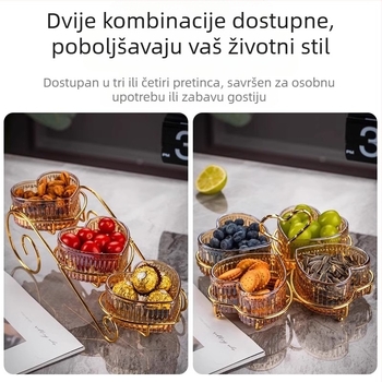 Voćni tanjur, višeslojni stolić za kavu za dnevni boravak, kućanski tanjur za slatkiše, tanjur za prijem, tanjur za grickalice, popodnevni čaj, lagani luksuzni ukrasi