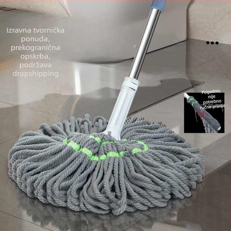 Set za krpanje s rotirajućim cijeđenjem bez upotrebe ruku, Picasso rotirajući mop s automatskim cijeđenjem, mop s ultra finim vlaknima
