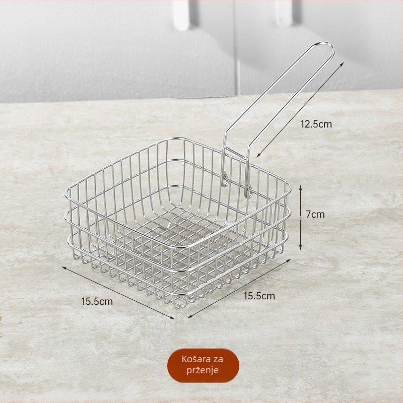 - Japanska četvrtasta friteza od nehrđajućeg čelika za prekograničnu upotrebu, lonac za mlijeko za kućanstvo, lonac za rezance, prijenosna vanjska friteza za tempura
