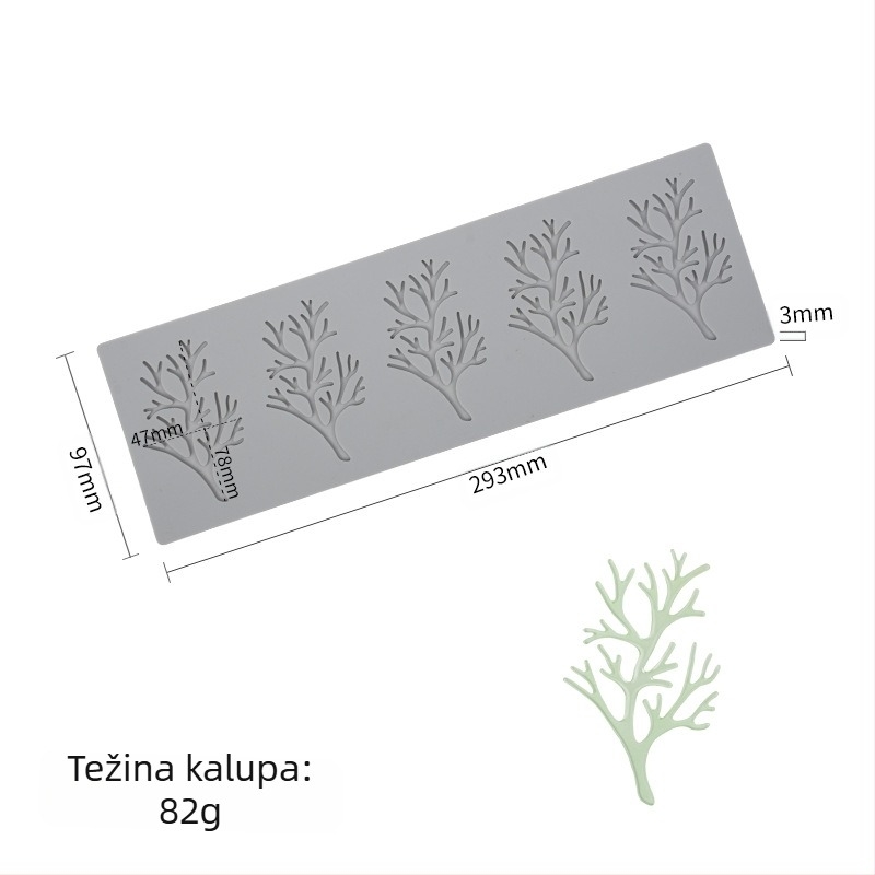 Sanxin koraljno lišće, grane, okretni šećerni čipkasti jastučić, silikonski kalup za čokoladni tanjur, ukrasni kalup za torte