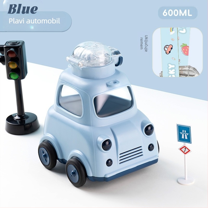 Autobus Automobil Čaša za vodu Crtana slamnata čaša Igračka Tritan Majka i beba Djeca Učenik Plastična čaša Velika čaša za trbuh