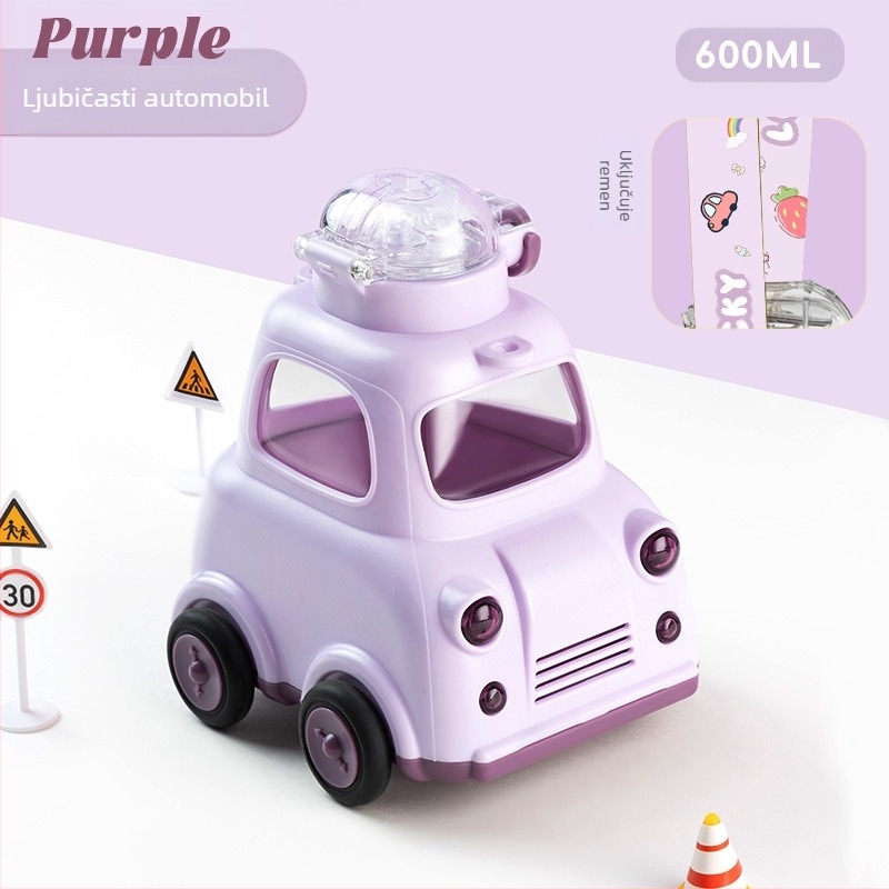 Autobus Automobil Čaša za vodu Crtana slamnata čaša Igračka Tritan Majka i beba Djeca Učenik Plastična čaša Velika čaša za trbuh