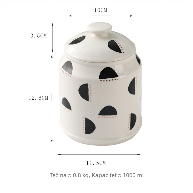 Nordijski stil, kućna keramička posuda za pohranu, posuda za kavu i grickalice, kuhinjsko svjetlo, luksuzna kuhinjska posuda za mast s poklopcem