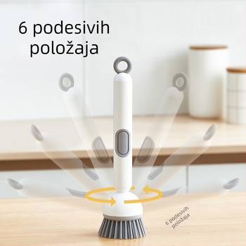 Chunke rotirajuća četka za lonce s dodanom tekućinom za pranje posuđa i lonaca, kuhinjska četka za lonce s dodanom tekućinom, rotirajuća četka za čišćenje s dugom drškom