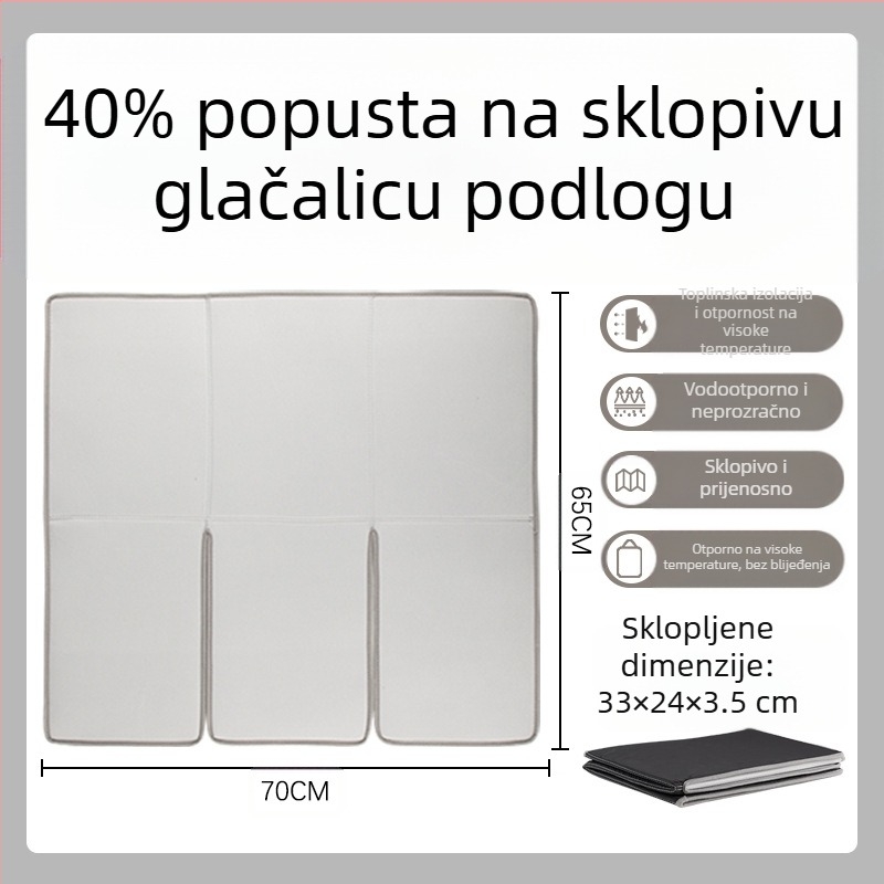 Tri sklopiva daska za glačanje, podloga za glačanje, sklopiva prijenosna toplinska izolacijska podloga, ravno glačanje, viseća podloga za visoke temperature, pribor