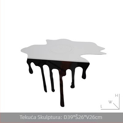 Komercijalni odjeljak od nehrđajućeg čelika, kap tekućine, trodimenzionalni ukrasi, model sobe, dnevni boravak, blagovaonski stol, ukras za stolni stol