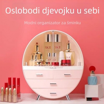 Lagana luksuzna kutija za pohranu njege kože velikog kapaciteta, toaletni stolić, kutija za pohranu kozmetike otporna na prašinu, prozirna udobna kutija za pohranu