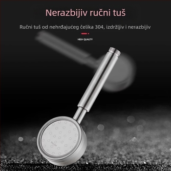 Tuš glava od nehrđajućeg čelika pod pritiskom, zaštita od opeklina i pada, ručna podesiva mlaznica, veliki izlaz za vodu, tuš s kvadratnim vrhom