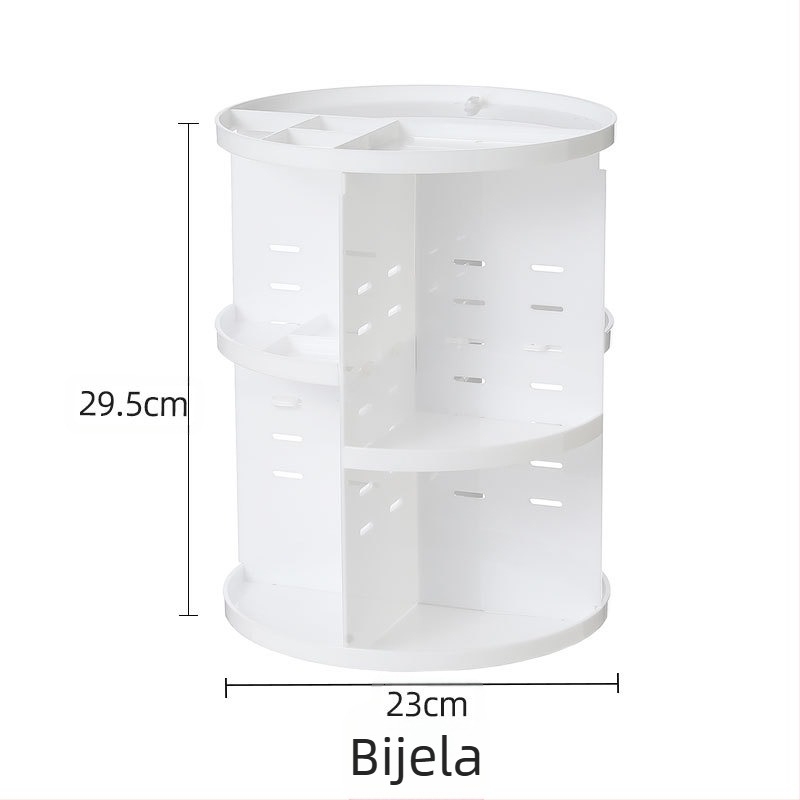 Rotirajuća kutija za pohranu kozmetike, stolni prozirni plastični stalak za pohranu, stalak za njegu kože, ruž za usne za usne, kozmetičke četkice za pohranu kozmetike