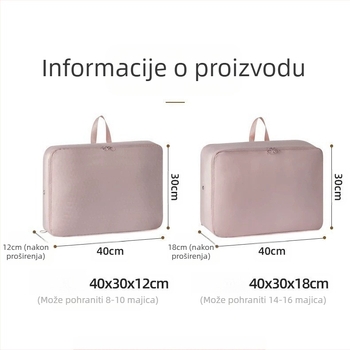 Prekogranična memorijska platnena torba za pohranu perjane jakne, putna tkanina s dvostrukim patentnim zatvaračem, kompresijska vreća s otvorom za ventilaciju, studentski dom