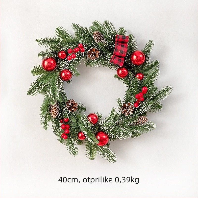 Prekogranični božićni ukras božićna kugla mašna hotelska trgovina izgled izloga PE odijelo od ratana božićni vijenac