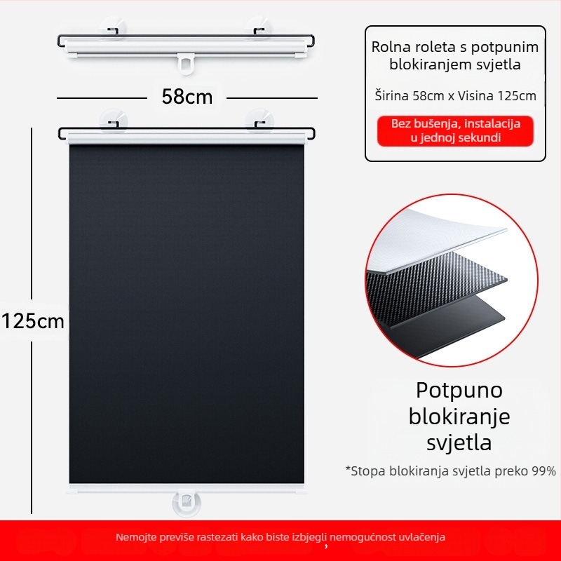 Ljetna sjenilo za automobil, uvlačivo sjenilo za kućanstvo, potpuno zasjenjeno titan srebrno sjenilo za sunčanje, zavjesa za automobile