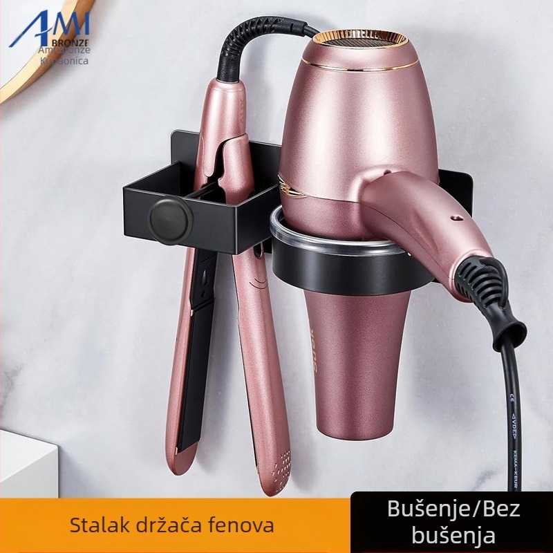 Stalak za sušilo za kosu, Stalak za pohranu uvijača za kosu u kupaonici, Pegla za kosu bez bušilice, Električna udlaga, Nosač za dasku za glačanje, Zidni nosač