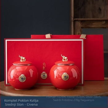 Jixiang keramički čajnik, poklon kutija za čaj, zatvorena posuda za zeleni čaj, Jin Junmei Lichuan crvena prazna poklon kutija, čajnik za buđenje